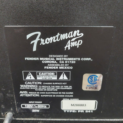 2000's Fender Frontman PR 241 Guitar Amplifier 38 Watts "Made In Mexico" SN# MM266883
