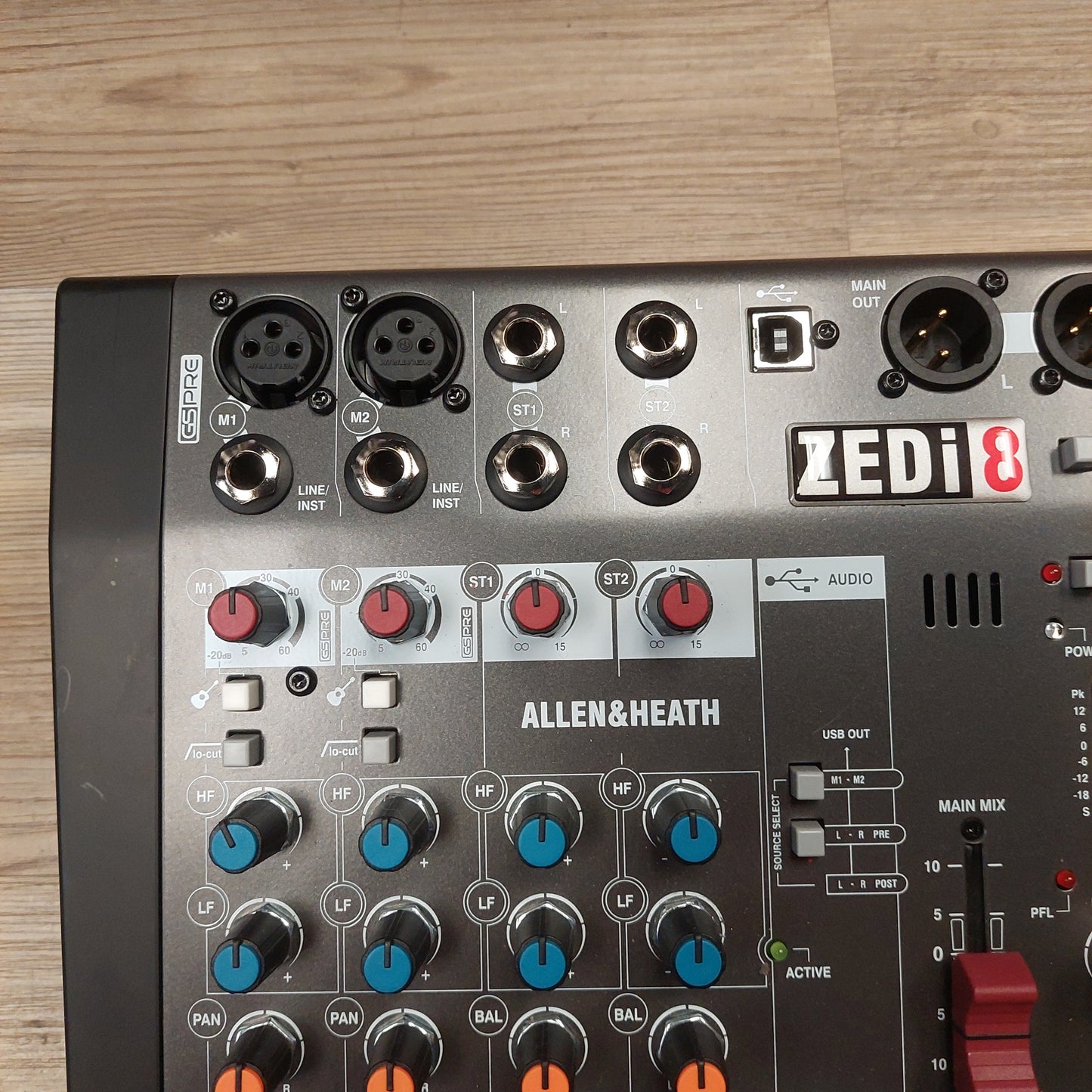 Allen & Heath ZEDi 8 Mixing Board w/ Power Supply & USB Cable (USED) SN# ZI8X-001005433