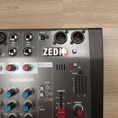 Allen & Heath ZEDi 8 Mixing Board w/ Power Supply & USB Cable (USED) SN# ZI8X-001005433