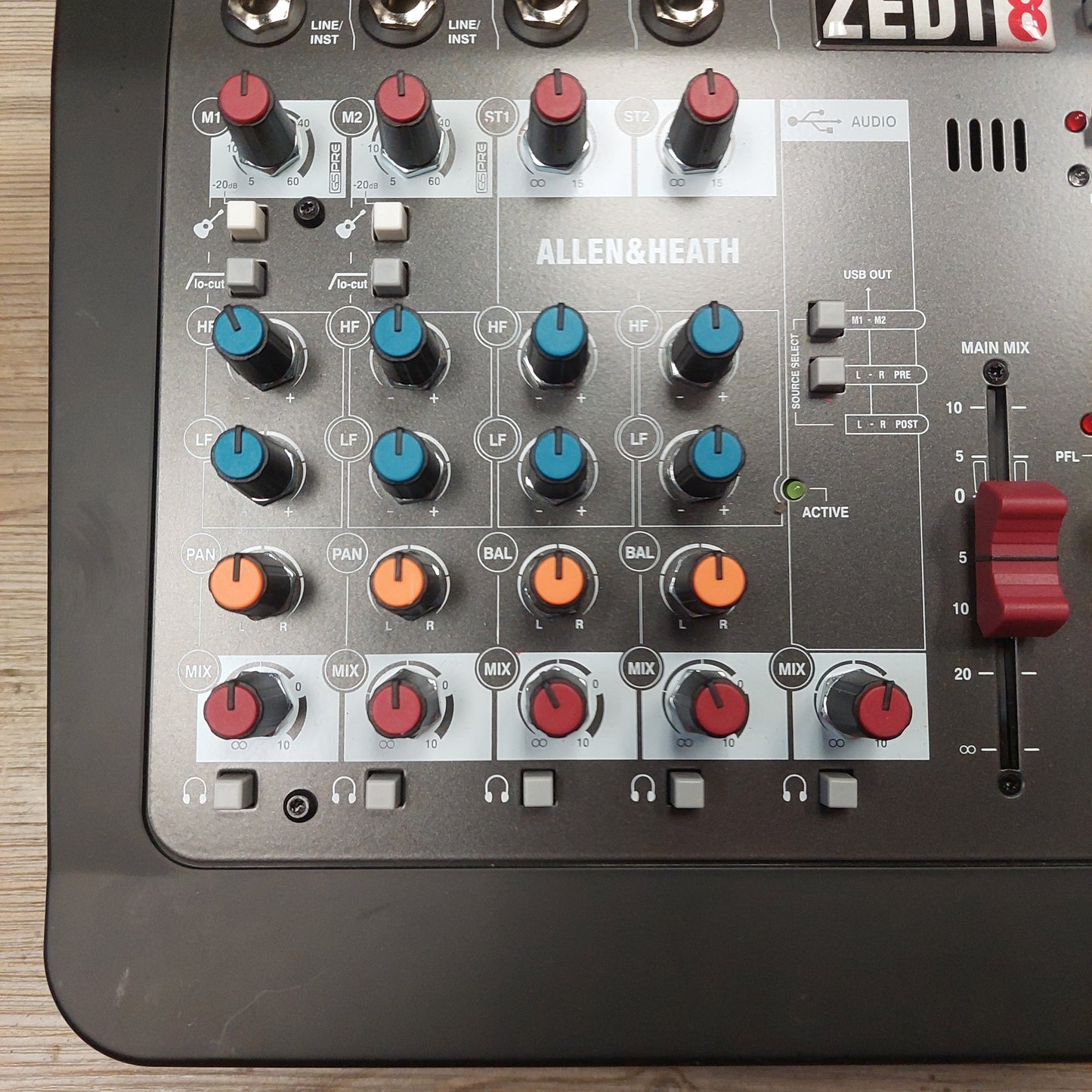Allen & Heath ZEDi 8 Mixing Board w/ Power Supply & USB Cable (USED) SN# ZI8X-001005433