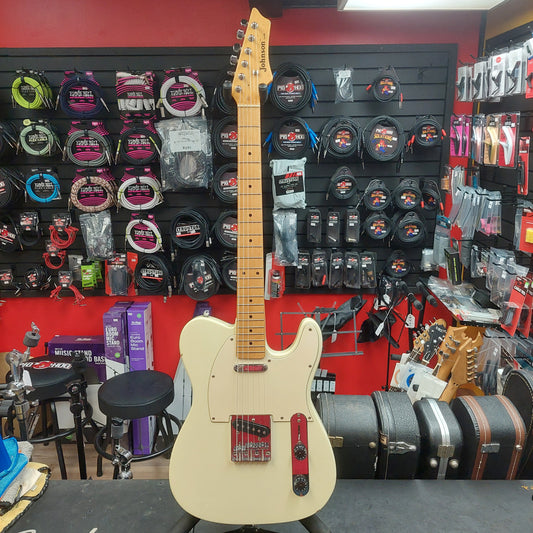 Johnson Tele Style Electric Guitar - Vintage White (USED)