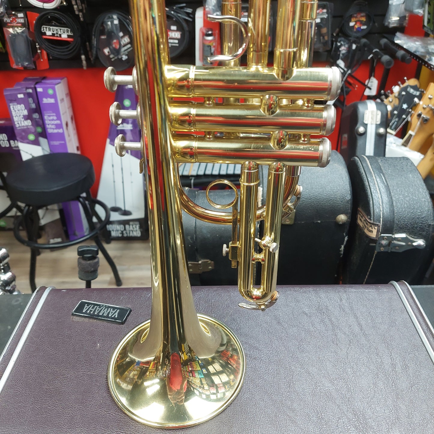 Yamaha YCR2310 Trumpet w/ Hardcase SN# 203009A "Made In Japan" Has Small Dent In Mouthpiece Tubing & Stuck Slide "Sold As Is"