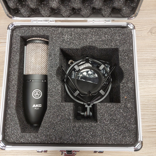AKG P220 Project Studio Condenser Microphone w/ Shock Mount & AKG Hard Case (USED)
