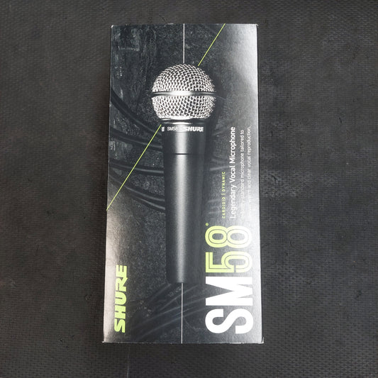 SHURE SM58 Cardioid Dynamic Vocal Microphone w/ Mic Clip, Pouch, & Original Box (USED) SN# 2EC28733729