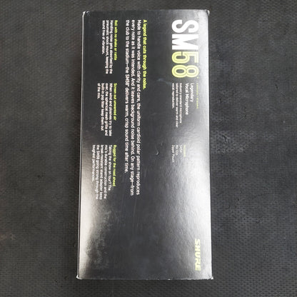 SHURE SM58 Cardioid Dynamic Vocal Microphone w/ Mic Clip, Pouch, & Original Box (USED) SN# 2EC28733729