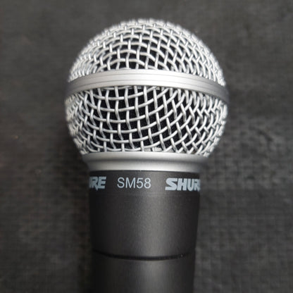 SHURE SM58 Cardioid Dynamic Vocal Microphone w/ Mic Clip, Pouch, & Original Box (USED) SN# 2EC28733729