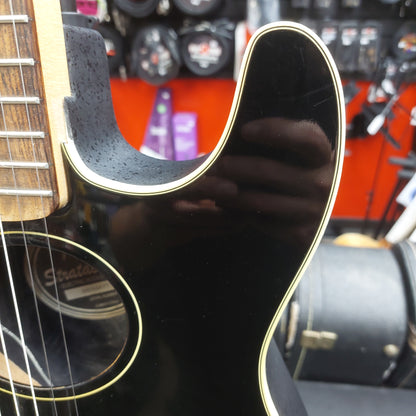 2008 Fender Stratacoustic Electric Acoustic Guitar - Black Gloss SN# 08060471 "Sold As Is" (Has High Action Truss Rod Is Maxed out)