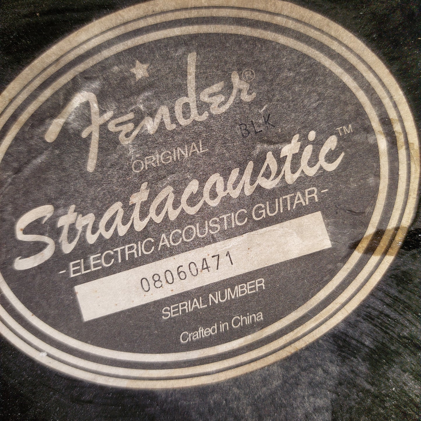 2008 Fender Stratacoustic Electric Acoustic Guitar - Black Gloss SN# 08060471 "Sold As Is" (Has High Action Truss Rod Is Maxed out)