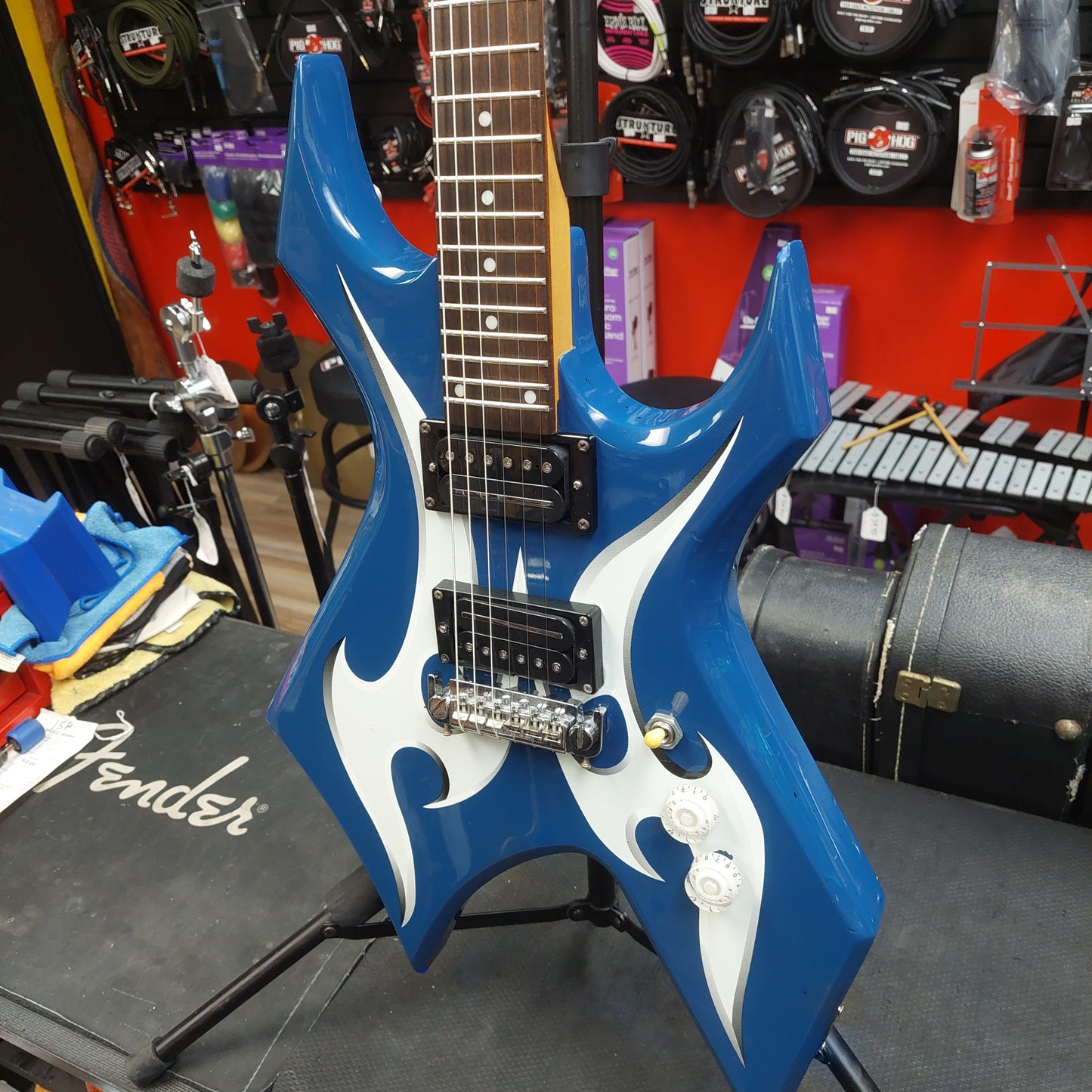 2000's B.C. RICH WARLOCK BRONZE SERIES ELECTRIC GUITAR - BLUE GLOSS SN# 32421290