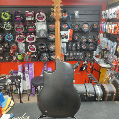 1990's Applause by Ovation AE700 Acoustic/Electric Guitar - Black Gloss w/ Hard Case "Made In Korea" SN# 8048858 "Sold As Is" Bridge Slightly Lifting & Neck Is Cracked