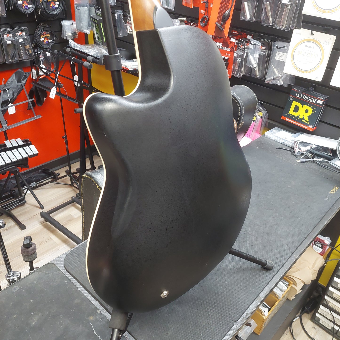 1990's Applause by Ovation AE700 Acoustic/Electric Guitar - Black Gloss w/ Hard Case "Made In Korea" SN# 8048858 "Sold As Is" Bridge Slightly Lifting & Neck Is Cracked