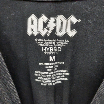AC/DC Hybrid Apparel Logo Glitter Long T-Shirt - Medium - Black (USED)