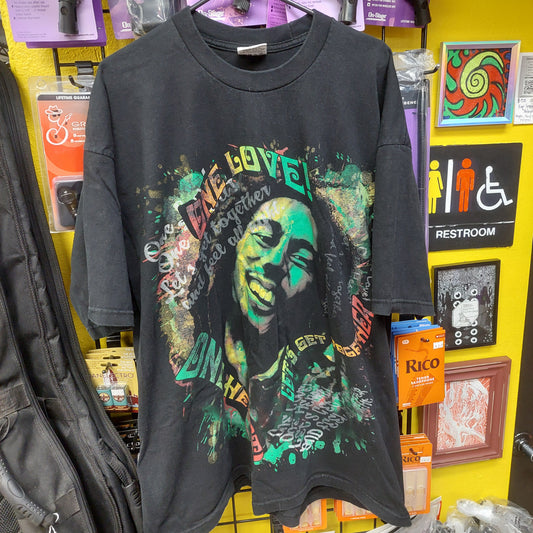 Bob Marley "One Love!, One Heart, Let's Get Together Graphic T-Shirt - 3XL - Black (USED)