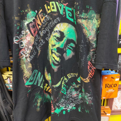 Bob Marley "One Love!, One Heart, Let's Get Together Graphic T-Shirt - 3XL - Black (USED)