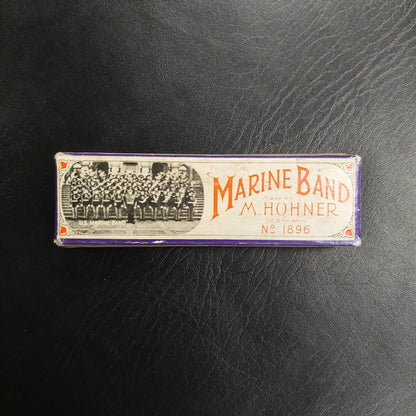 Vintage Marine Band Harmonica M. Hohner No. 1896  Germany - A440 Key C (USED)