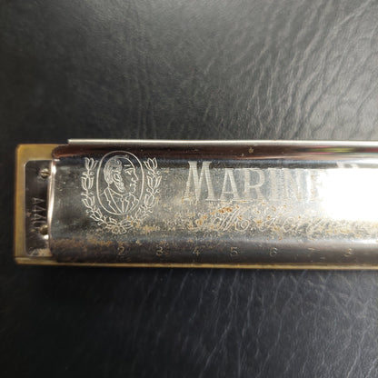 Vintage Marine Band Harmonica M. Hohner No. 1896  Germany - A440 Key C (USED)
