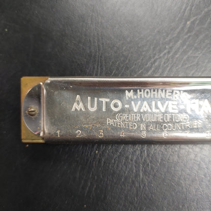 M. Hohner Auto Valve Harp Key of C No.105 Vintage German Harmonica w/ Box