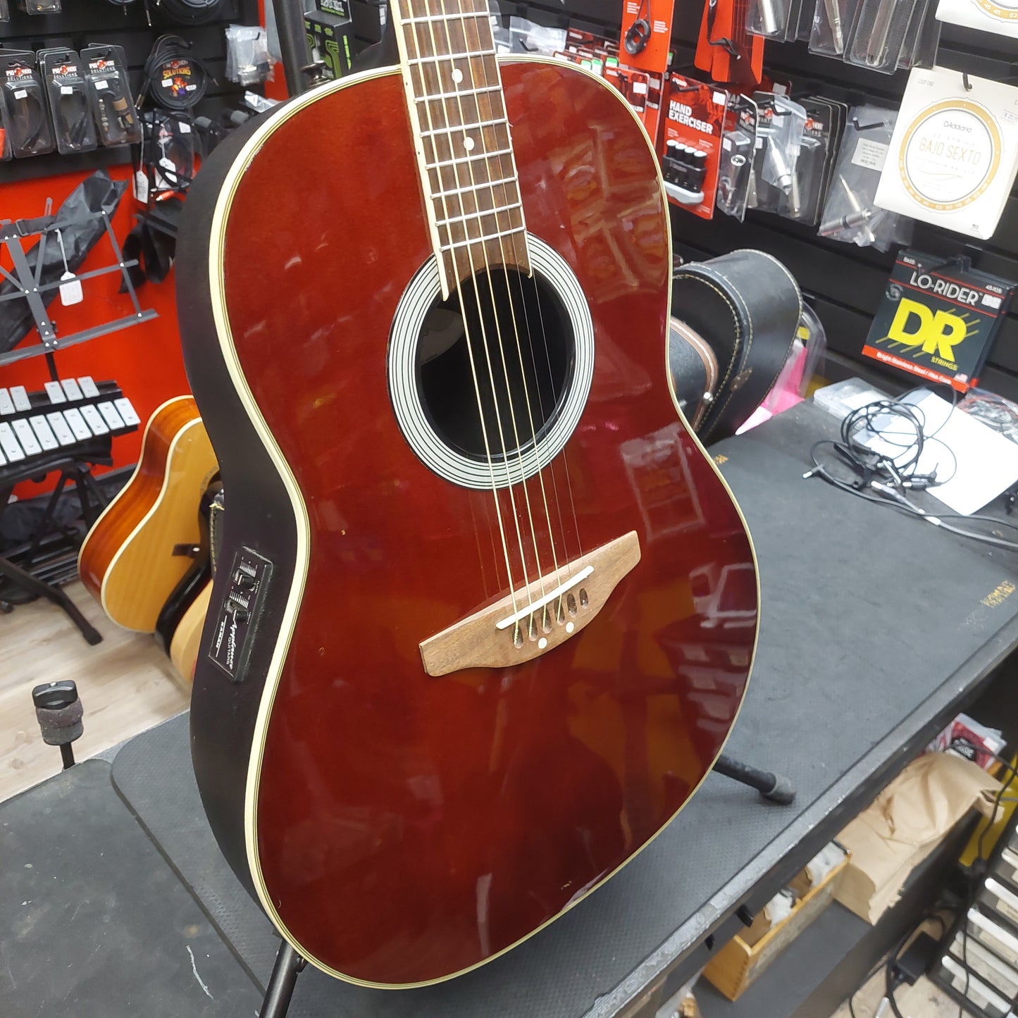 2000 Applause by Ovation AE21 Summit Series Acoustic/Electric Guitar - Transparent Red w/ Hard Case SN# 1116034 "Made In Korea"