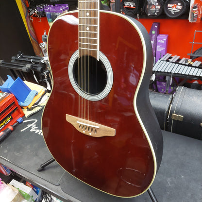 2000 Applause by Ovation AE21 Summit Series Acoustic/Electric Guitar - Transparent Red w/ Hard Case SN# 1116034 "Made In Korea"