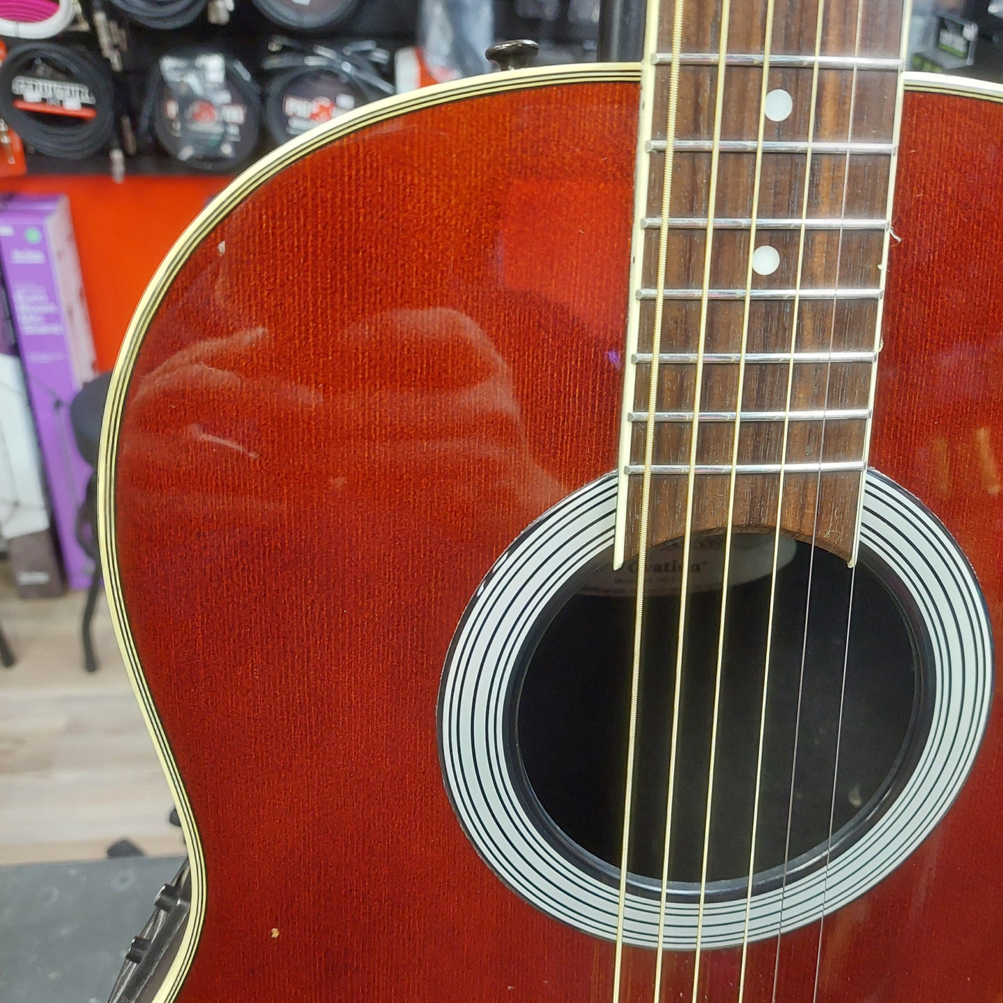 2000 Applause by Ovation AE21 Summit Series Acoustic/Electric Guitar - Transparent Red w/ Hard Case SN# 1116034 "Made In Korea"