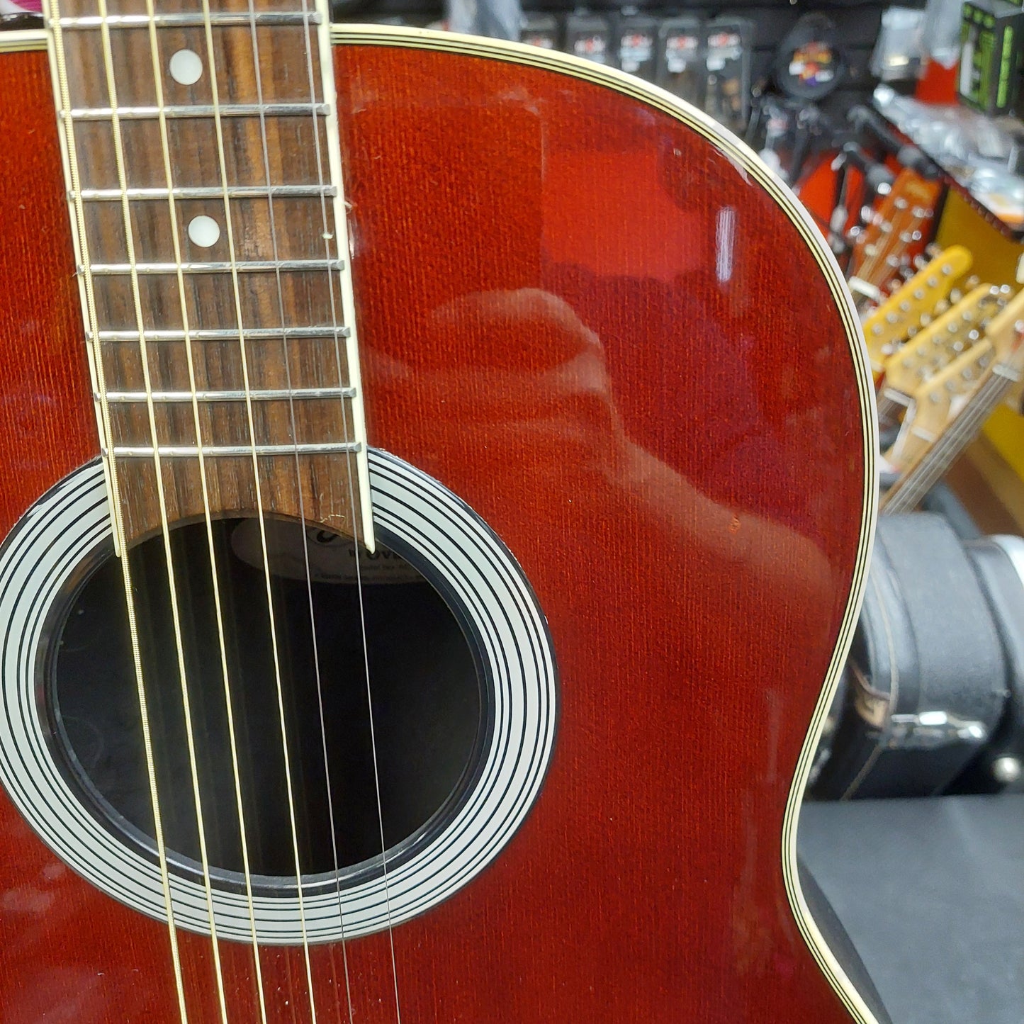 2000 Applause by Ovation AE21 Summit Series Acoustic/Electric Guitar - Transparent Red w/ Hard Case SN# 1116034 "Made In Korea"