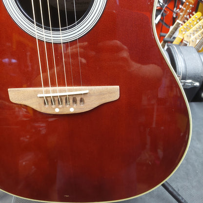 2000 Applause by Ovation AE21 Summit Series Acoustic/Electric Guitar - Transparent Red w/ Hard Case SN# 1116034 "Made In Korea"