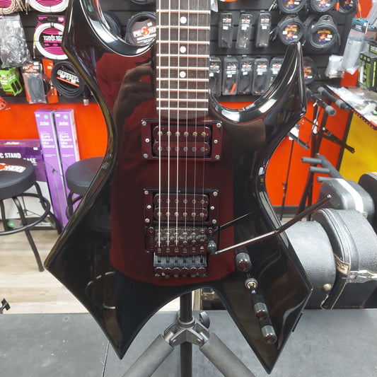 2022 B.C Rich Warlock N.J. Series Electric Guitar - Black "Netflix Stranger Things Collab" w/ B.C. Rich Guitars USA Gig Bag SN# H22060084 "Missing Back Plate" (Hellfire Club #0310 Of 2000)