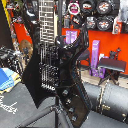 2022 B.C Rich Warlock N.J. Series Electric Guitar - Black "Netflix Stranger Things Collab" w/ B.C. Rich Guitars USA Gig Bag SN# H22060084 "Missing Back Plate" (Hellfire Club #0310 Of 2000)