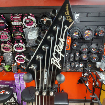 2022 B.C Rich Warlock N.J. Series Electric Guitar - Black "Netflix Stranger Things Collab" w/ B.C. Rich Guitars USA Gig Bag SN# H22060084 "Missing Back Plate" (Hellfire Club #0310 Of 2000)
