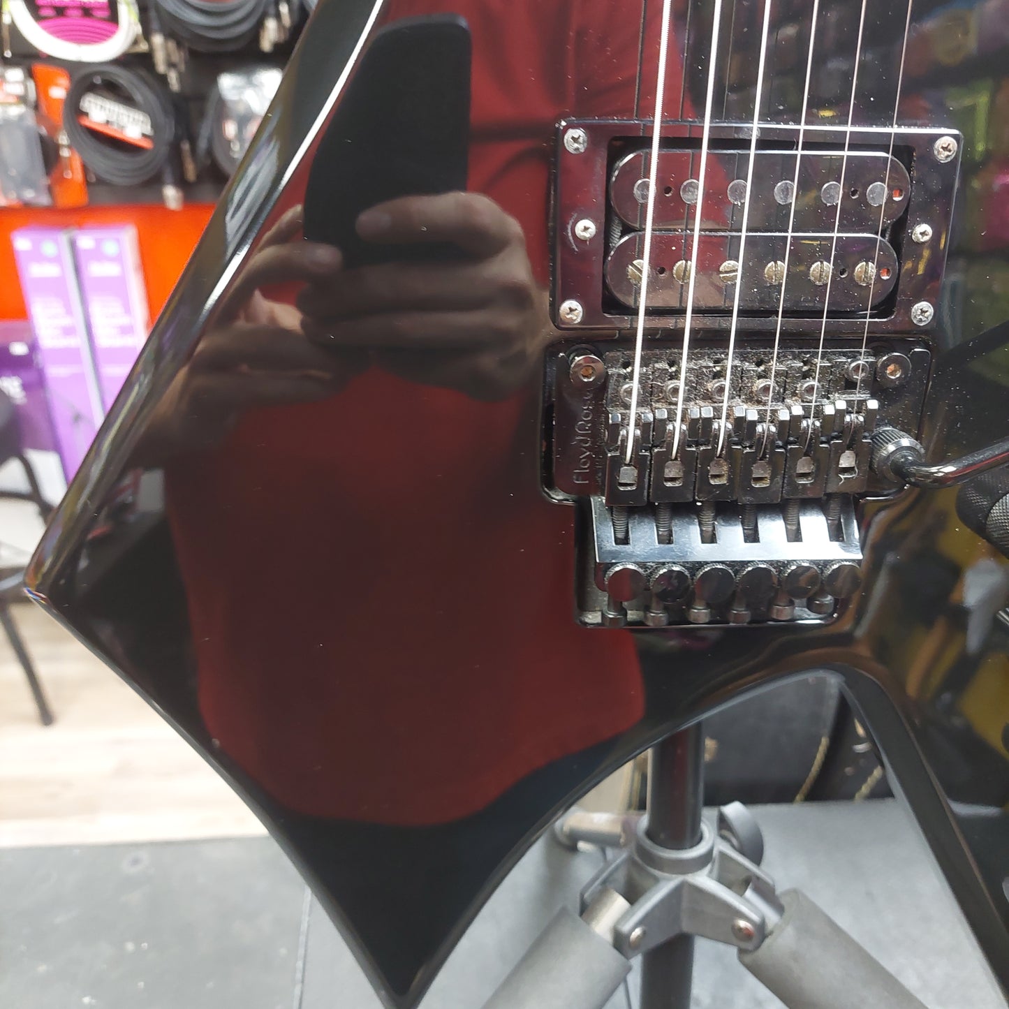 2022 B.C Rich Warlock N.J. Series Electric Guitar - Black "Netflix Stranger Things Collab" w/ B.C. Rich Guitars USA Gig Bag SN# H22060084 "Missing Back Plate" (Hellfire Club #0310 Of 2000)