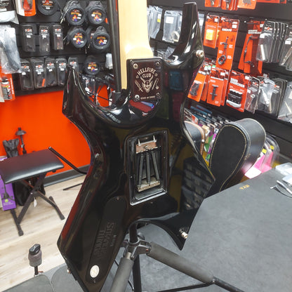 2022 B.C Rich Warlock N.J. Series Electric Guitar - Black "Netflix Stranger Things Collab" w/ B.C. Rich Guitars USA Gig Bag SN# H22060084 "Missing Back Plate" (Hellfire Club #0310 Of 2000)