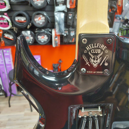 2022 B.C Rich Warlock N.J. Series Electric Guitar - Black "Netflix Stranger Things Collab" w/ B.C. Rich Guitars USA Gig Bag SN# H22060084 "Missing Back Plate" (Hellfire Club #0310 Of 2000)