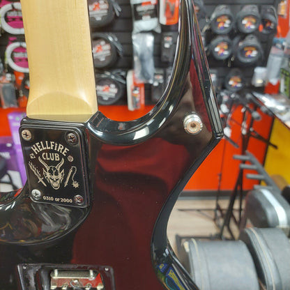 2022 B.C Rich Warlock N.J. Series Electric Guitar - Black "Netflix Stranger Things Collab" w/ B.C. Rich Guitars USA Gig Bag SN# H22060084 "Missing Back Plate" (Hellfire Club #0310 Of 2000)