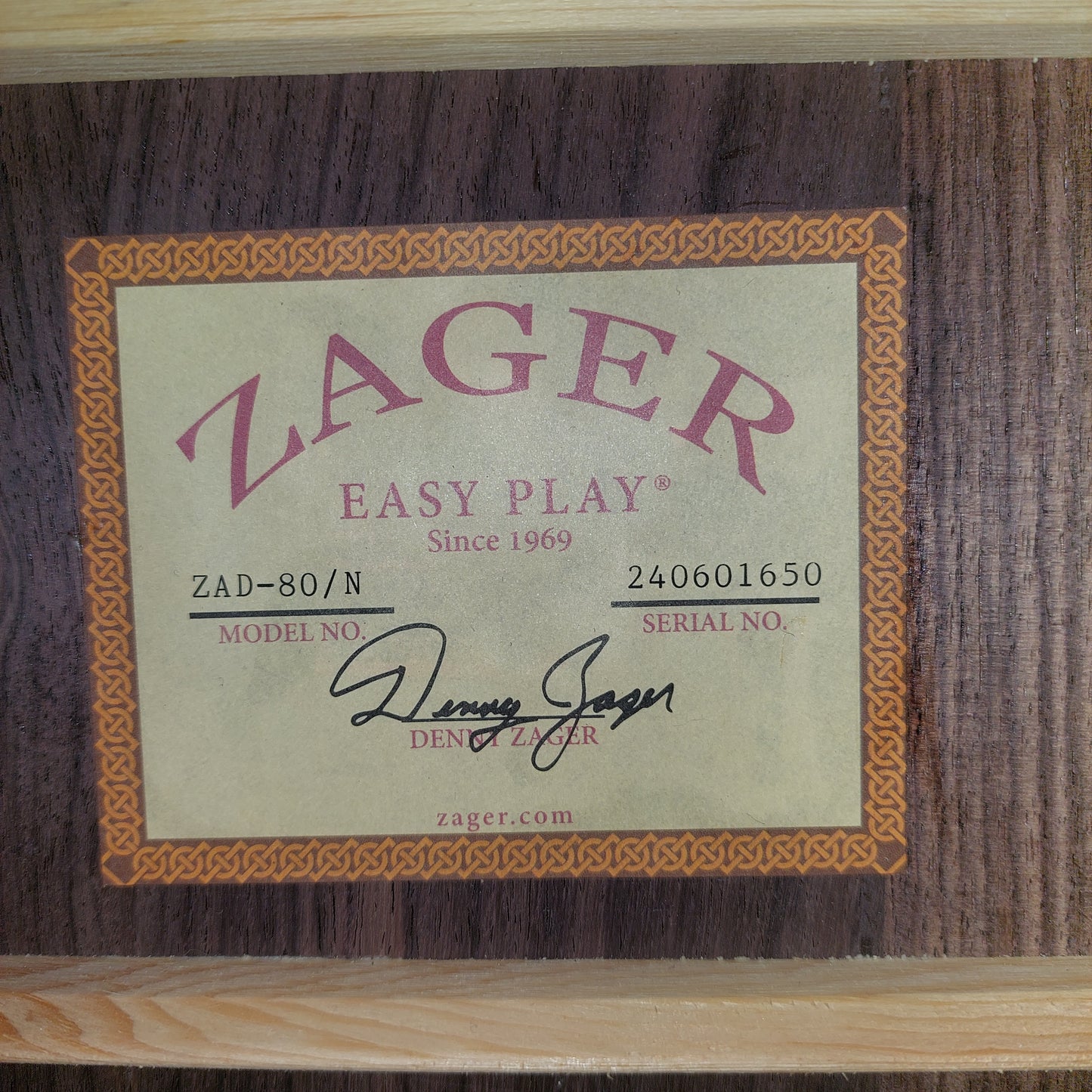 2024 Zager ZAD-80/N Acoustic Guitar - Natural Gloss w/ Grover Tuners & Hardshell Case SN# 240601650
