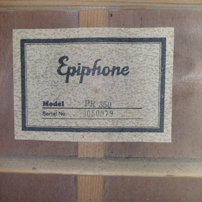 1988 Epiphone PR-350 Acoustic Guitar - Natural SN# 8050979 "Made In Korea" (Sold As Is Has Body Damage)