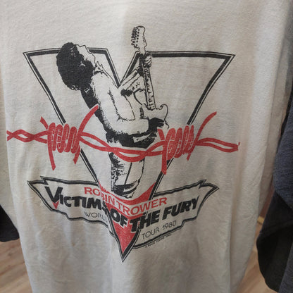 1980 Robin Trower Victims Of The Fury World Tour 3/4 Sleeve T Shirt - Large