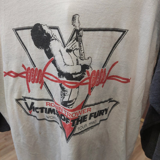 1980 Robin Trower Victims Of The Fury World Tour 3/4 Sleeve T Shirt - Large