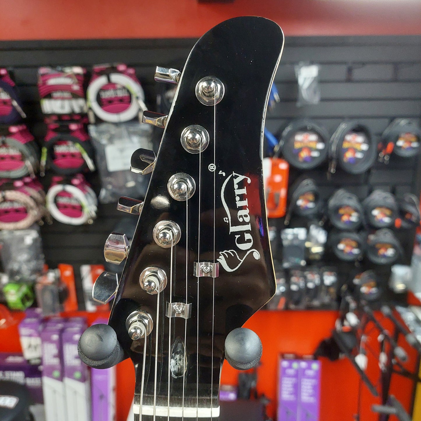 Glarry HH Electric Guitar - Black & Blue Lightning Graphic Finish (USED)