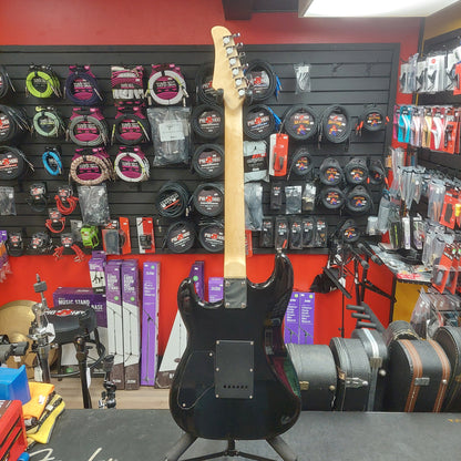 Glarry HH Electric Guitar - Black & Blue Lightning Graphic Finish (USED)