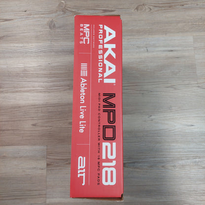 AKAI MPD218 Midi Pad Controller - Black & Red w/ original box, Manual & USB Cable SN# 694318016930 (USED)