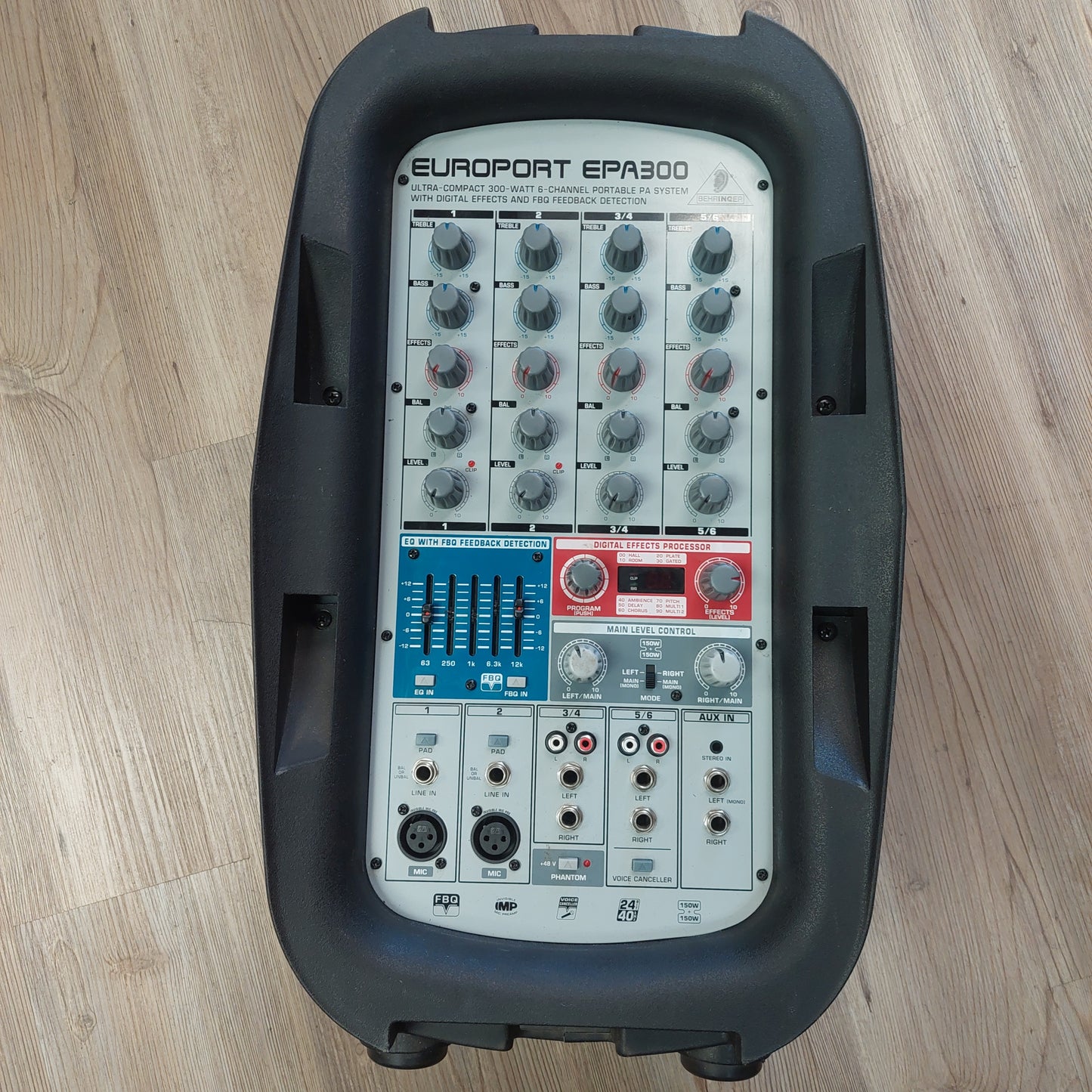 Behringer Europort EPA300 Portable PA System w/ Speaker Cables & Power Cable (USED)