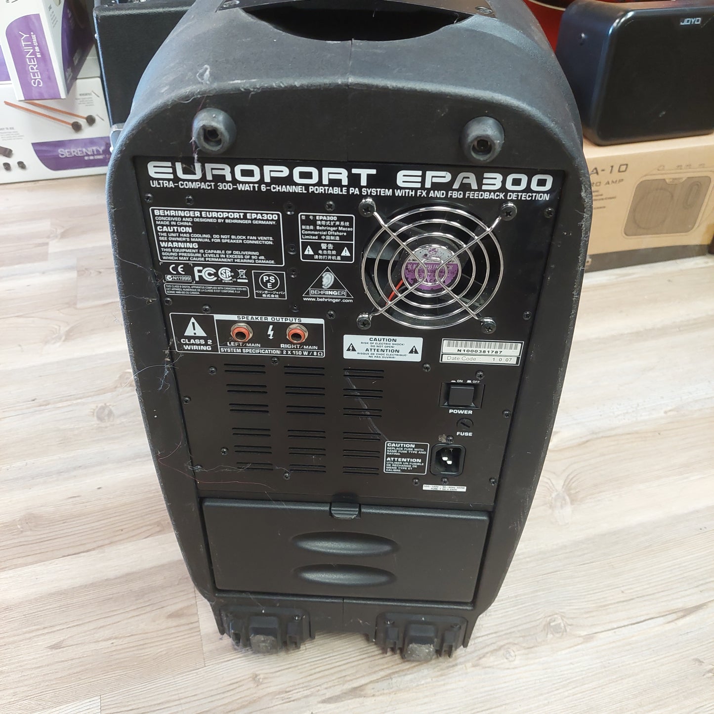Behringer Europort EPA300 Portable PA System w/ Speaker Cables & Power Cable (USED)