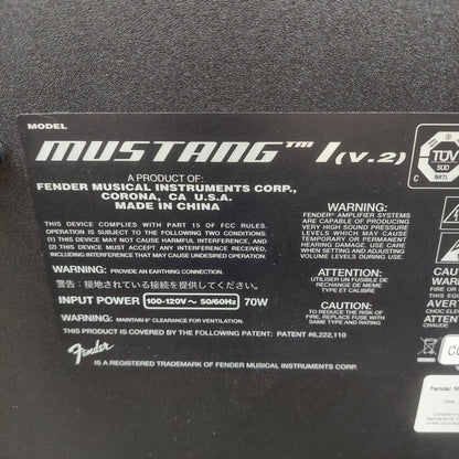 2019 Fender Mustang 1 (V.2) 20 Watt 120V 1x8" Modeling Guitar Combo Amplifier SN# CGPK19000441