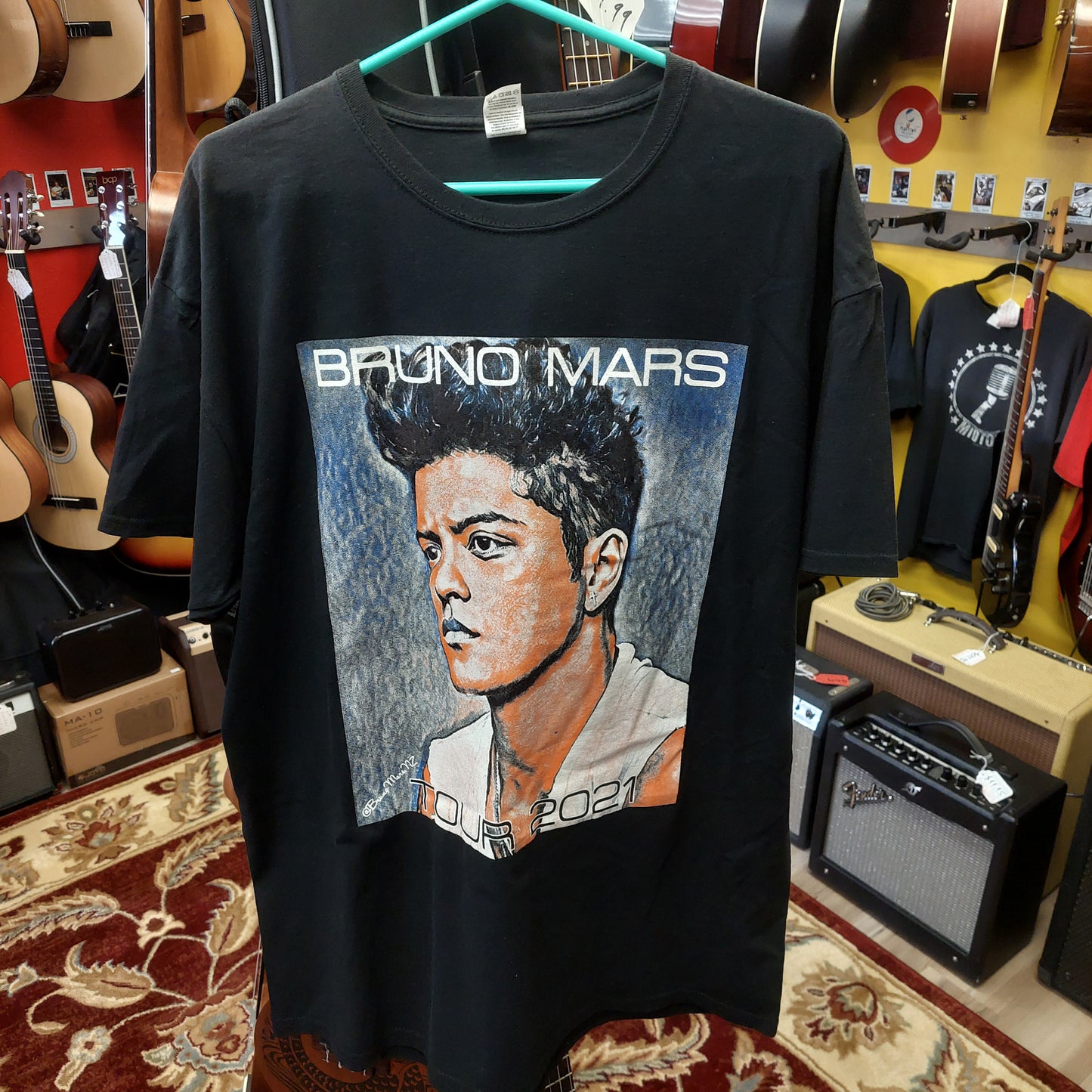 2021 Bruno Mars Las Vegas Nevada Tour T-Shirt - Black - XL (USED)