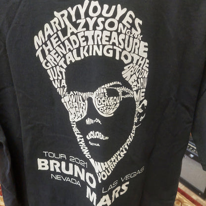 2021 Bruno Mars Las Vegas Nevada Tour T-Shirt - Black - XL (USED)