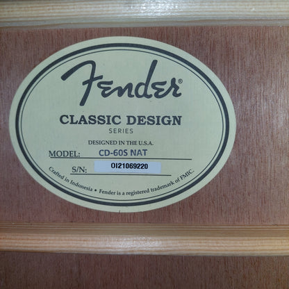 2021 Fender CD-60S Acoustic Guitar - Natural Gloss SN# OI21069220
