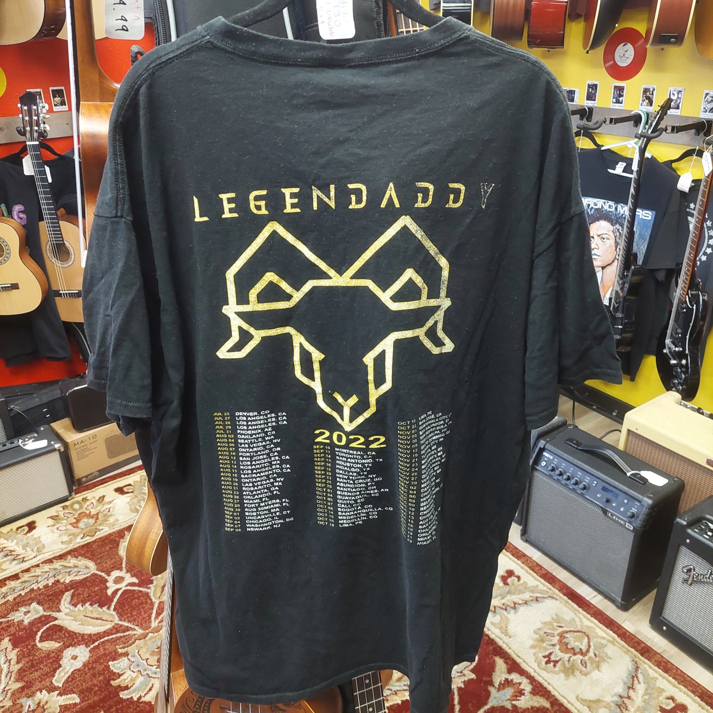 Daddy Yankee Legendaddy 2022 Tour T-Shirt - Black - XL (USED)