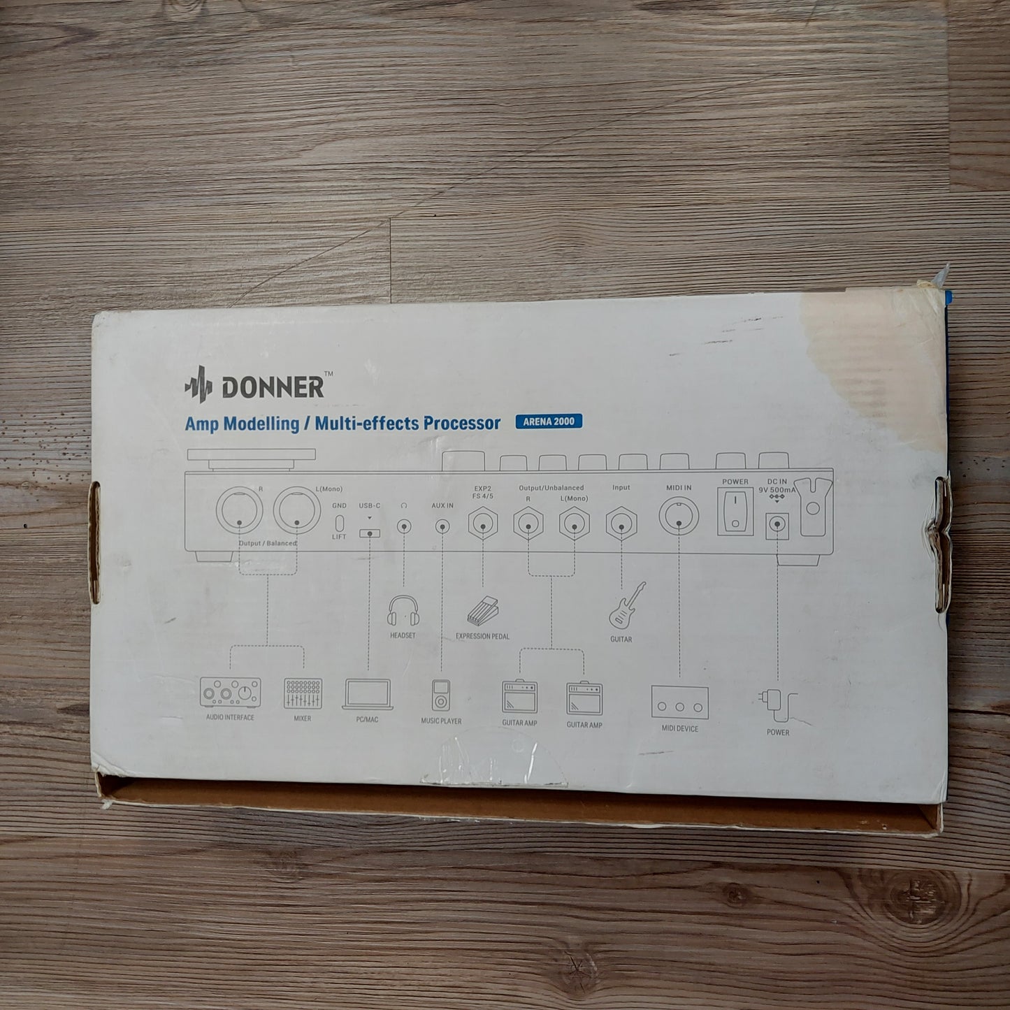 Donner Arena 2000 Amp Modeling/Multi-Effects Processor Pedal w/ Original Box & Power Supply (USED) SN#SN25011600000580
