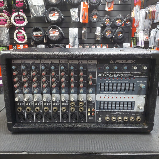 2000's Peavey XR684 Stereo Powered Mixer 2x200 Watts w/ Power Cable SN# 11077196 "Made In USA"