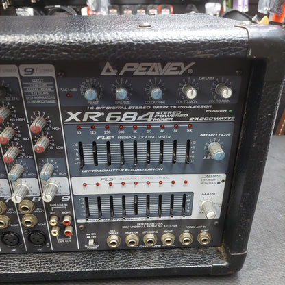 2000's Peavey XR684 Stereo Powered Mixer 2x200 Watts w/ Power Cable SN# 11077196 "Made In USA"
